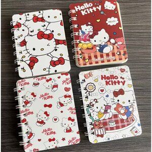 Hello Kitty Mini Notebook Set (4-Pack) Cute A7 Pocket Journals Back to School